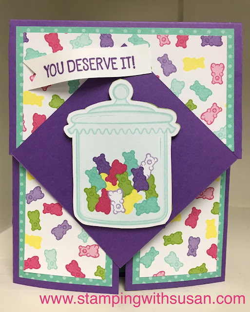 Stampin' Up!, How Sweet It Is, www.stampingwithsusan.com, Fun Folds, Sweetest Thing, Birthday Cheer