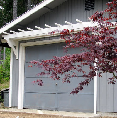 DIY Garage door trellis curb appeal