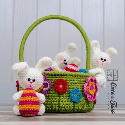 Crochet bunny Easter basket