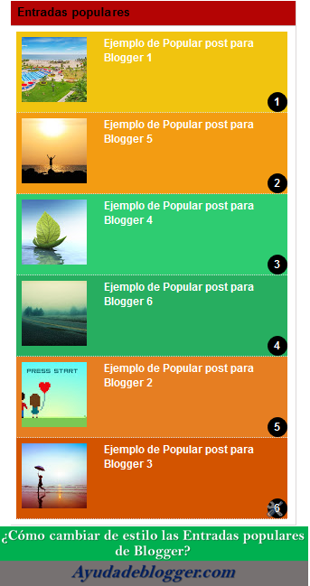 Cambiar de estilos a las Entradas Populares de Blogger