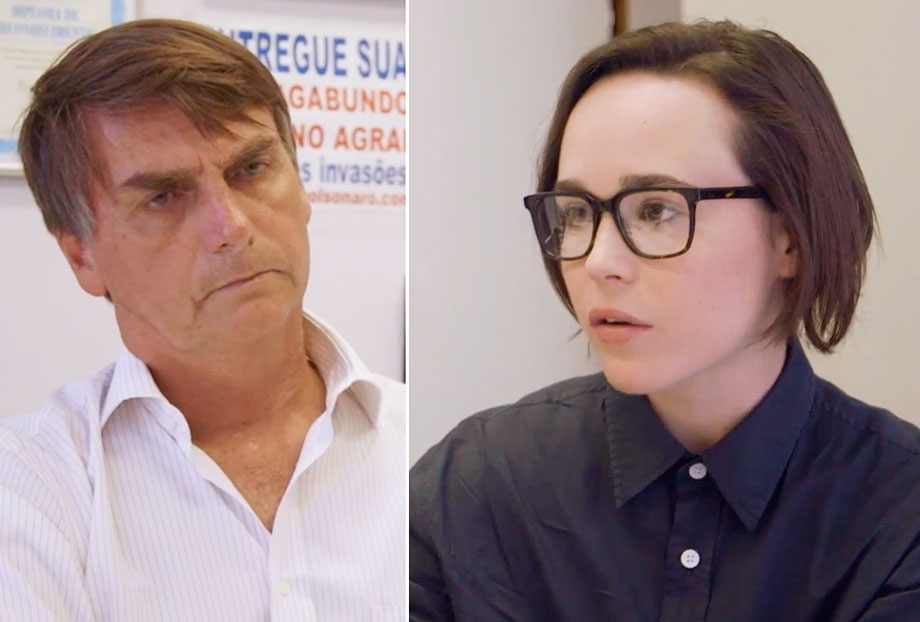 Ellen Page confronta Jair Bolsonaro sobre homofobia no Brasil Ellen Page confronta Jair Bolsonaro sobre homofobia no Brasil