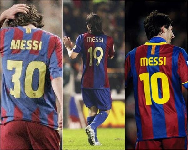 messi all jersey numbers