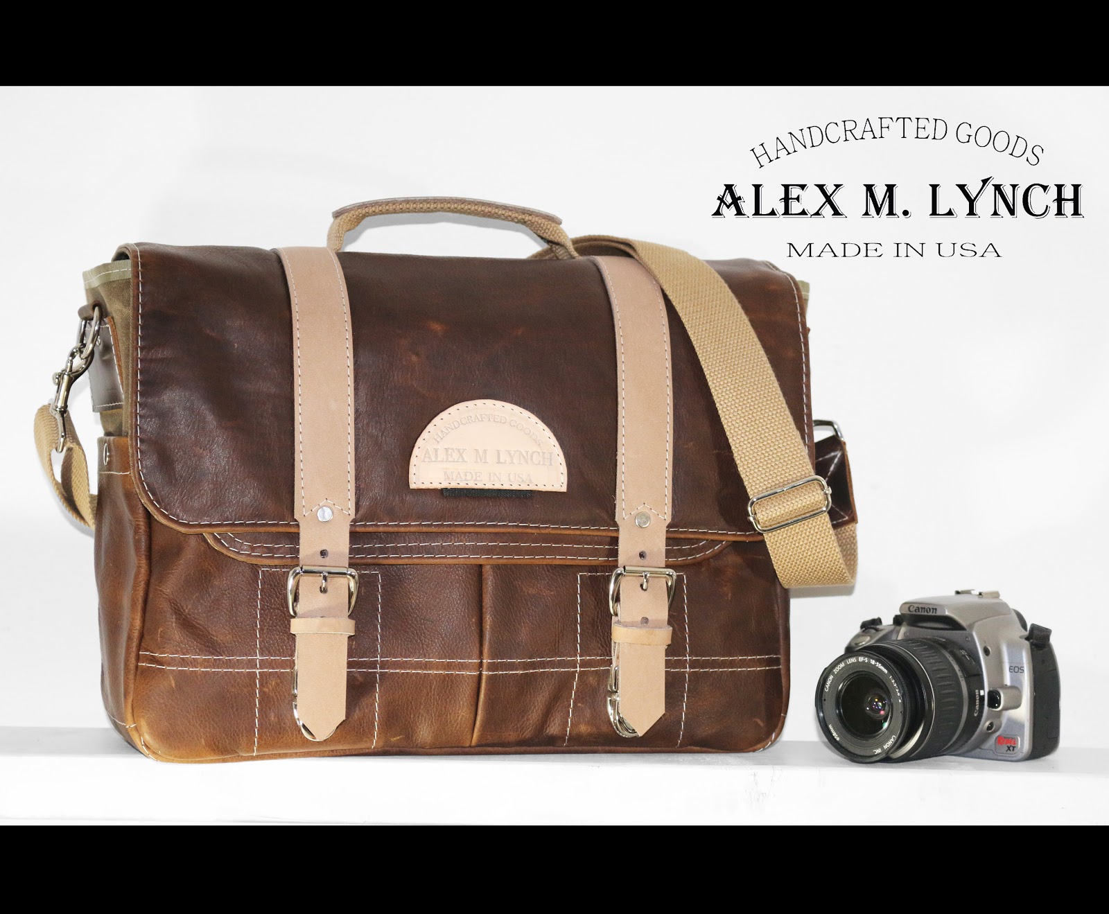 ALEX M LYNCH designer handmade leather messenger bag