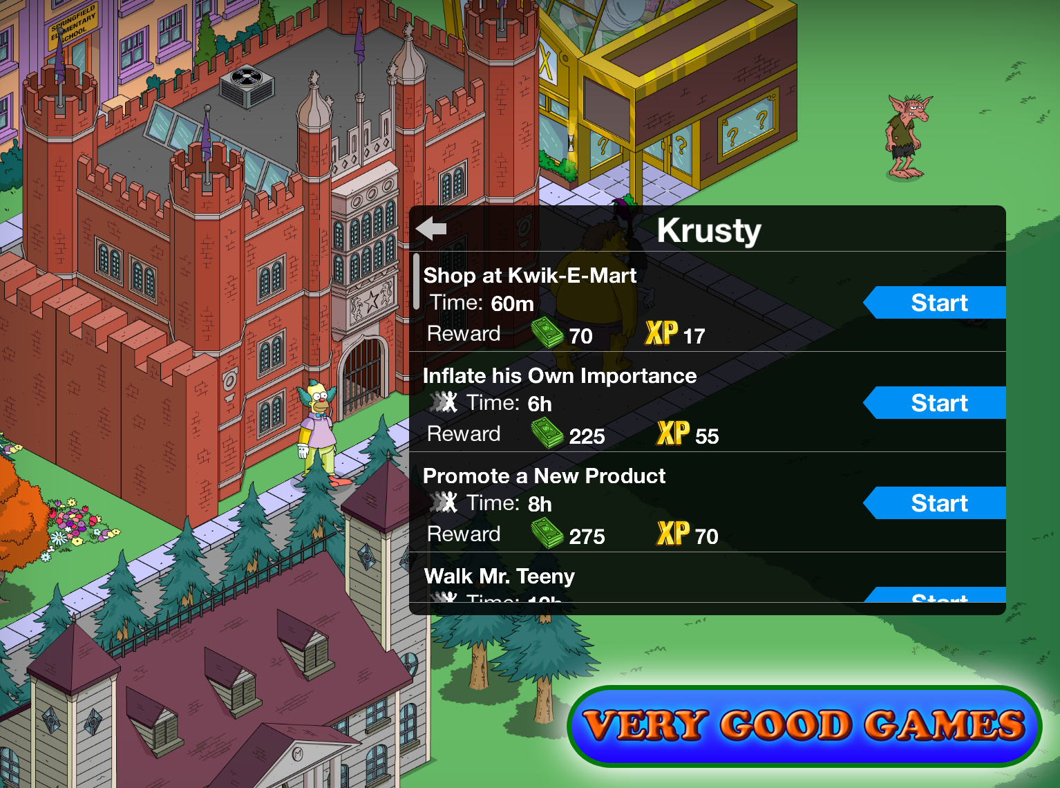 The Simpsons: Tapped Out - Krusty and tasks for him