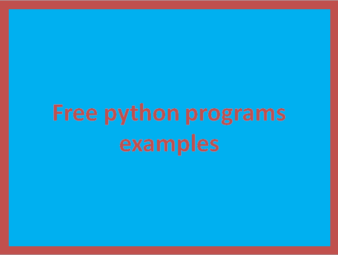 Free python programs examples - codegattu