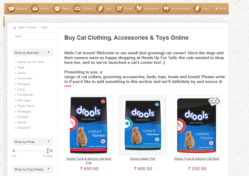 Online shopping  in India portal for dogs: Headsupfortails.com