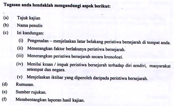 Contoh Jawapan Kerja Kursus Sejarah PT3 