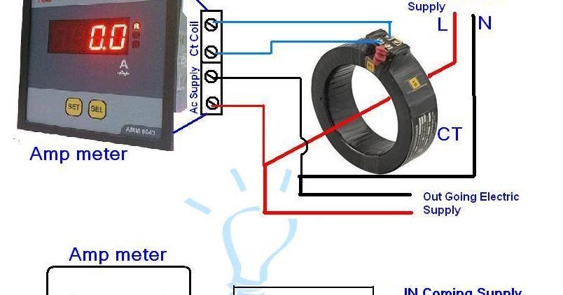 Digital Ammeter Wiring With Current Transformer - CT Coil