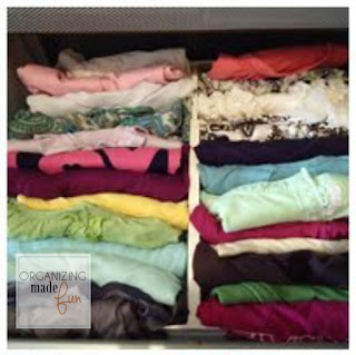 How to fold a shirt in quarters {similar to Konmari} :: OrganizingMadeFun.com