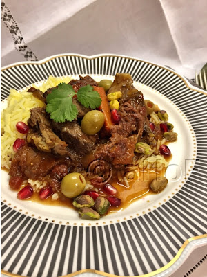 Moroccan Style, Lamb, dried fruits, stew, entree