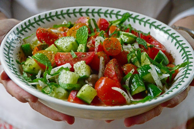 Lebanese Cucumber & Tomato Salad with Mint Lebanese Cucumber & Tomato Salad with Mint