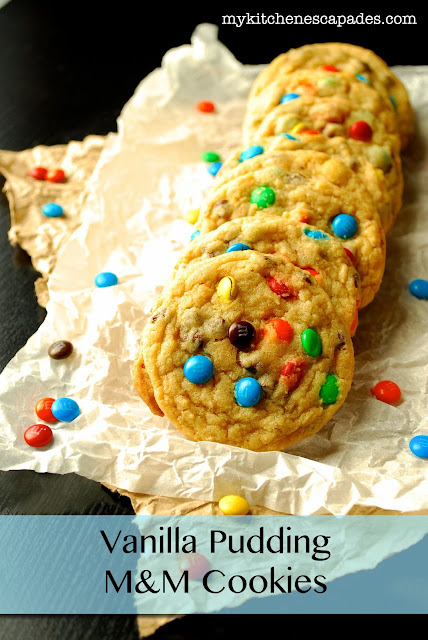 Vanilla Pudding M&M Cookies