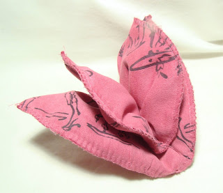 pink and black printed fabric makes 3-D butterfly look 50s style