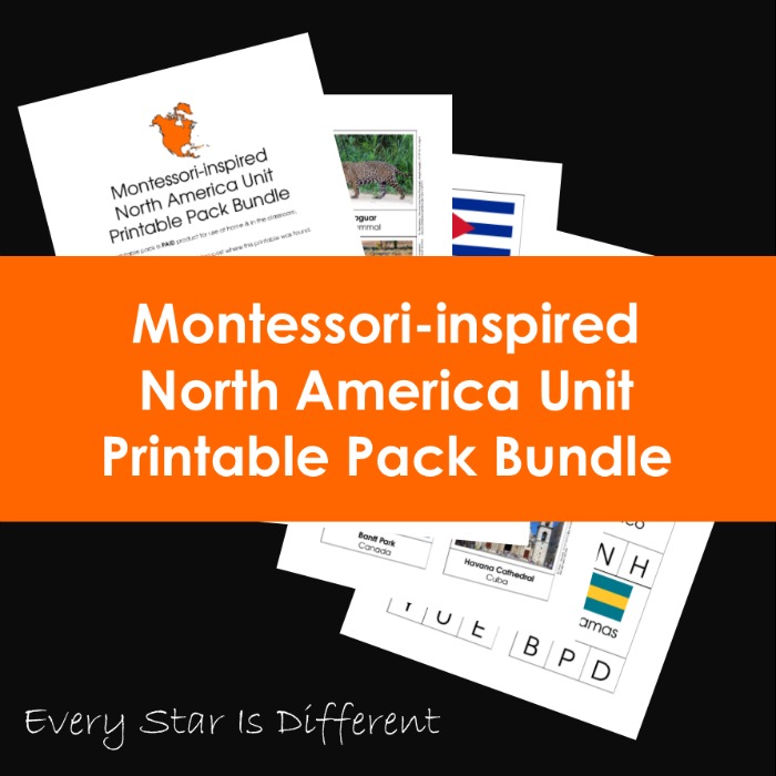 Montessori-inspired North America Unit Printable Pack Bundle