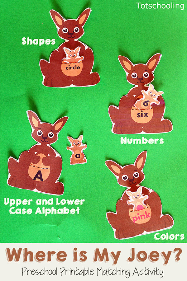 Where is my Joey? Kangaroo Matching Activity | Totschooling - Toddler