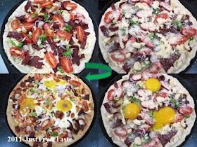 Obsesi Roti 11: Pizza Telur, Daging Asap, Tomat Cherry  & Keju