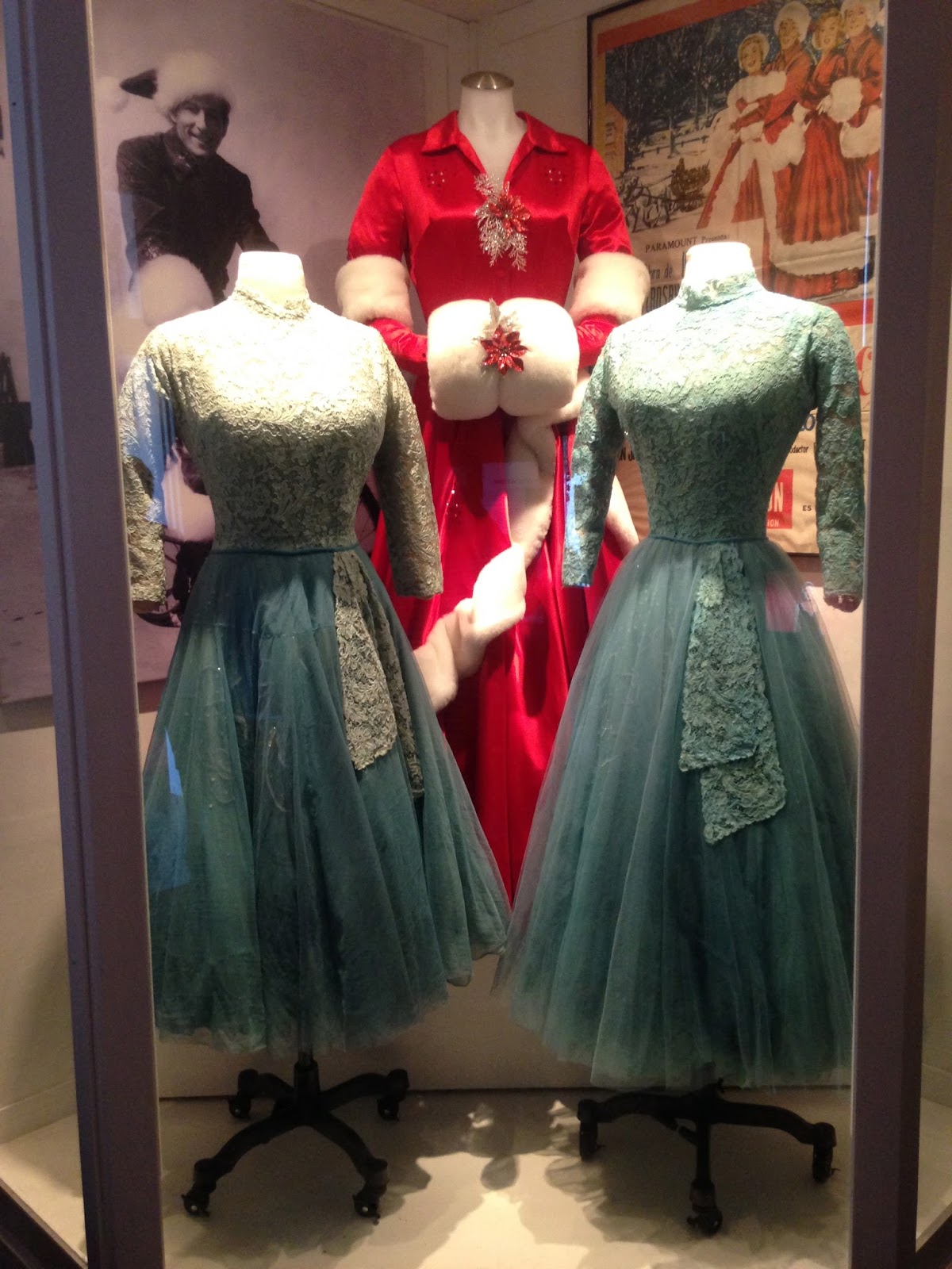 the white christmas dress in the back is a re creation and the sisters dresses have experienced their own long history ask the museum staff - White Christmas Sisters the white christmas dress in the back is a re creation and the sisters dresses have experienced their own long history ask the museum staff - White Christmas Sisters