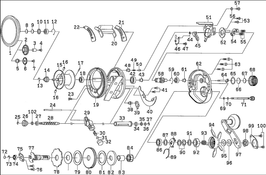 most complete fishing reels schematics