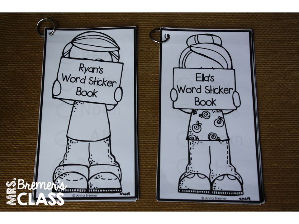 EDITABLE Word Sticker Books! Mrs. Bremer's Class