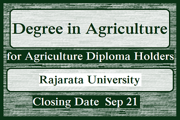 Degree in Agriculture Science (for Agriculture Diploma Holders)