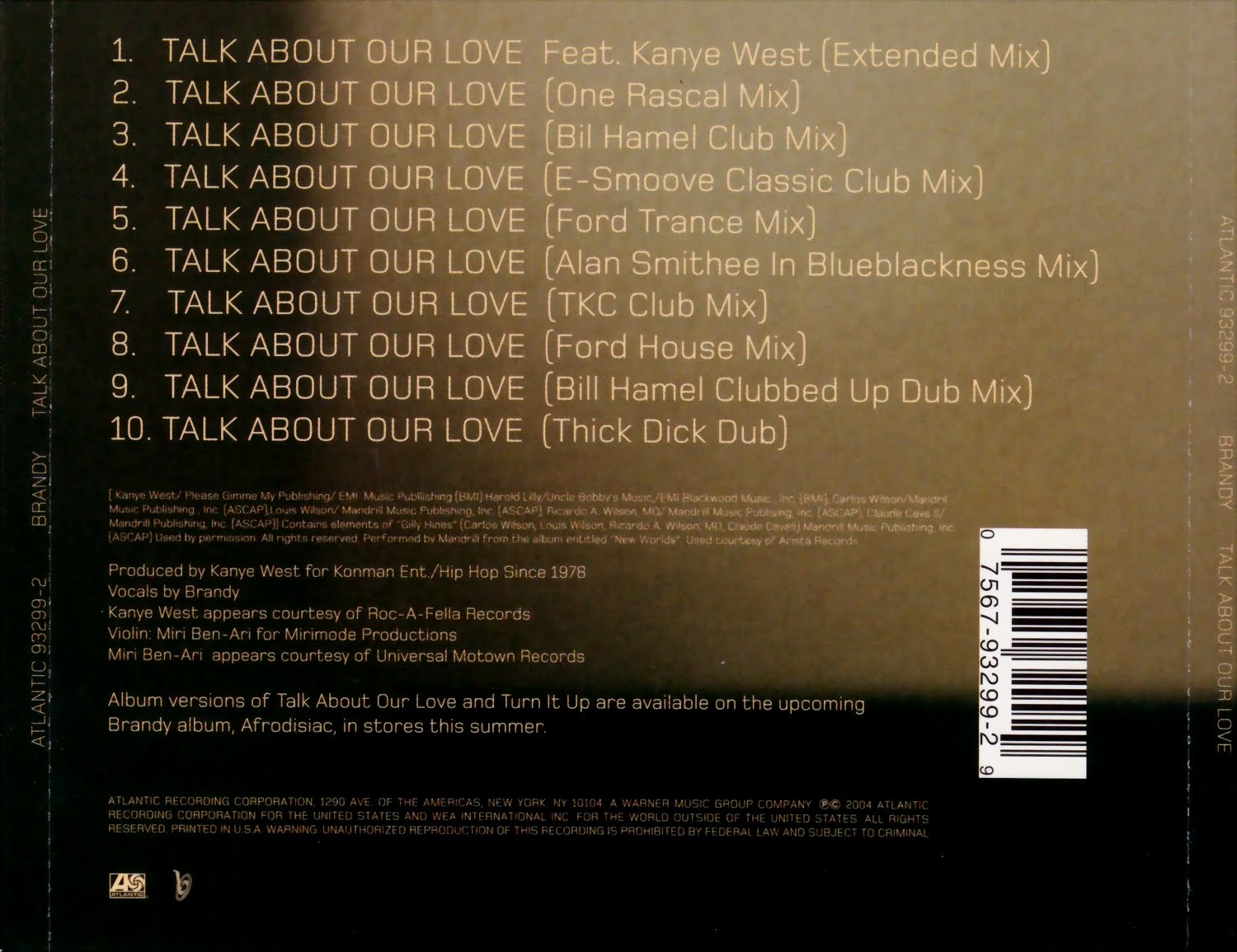 highest level of music Brandy Feat. Kanye West Talk About Our Love