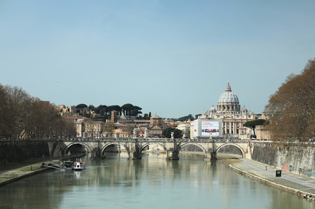 St Peter's Basilica from the Tibor river Uk rome travel diary