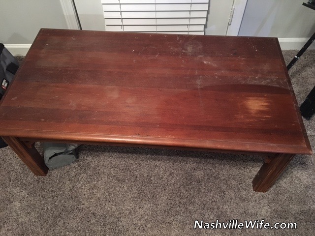 Refinishing Furniture Coffee Table Nashville Wife - How To Sand And Restain Coffee Table