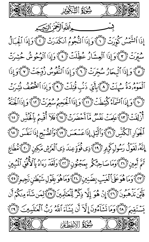 Surat At Takwir Dan Terjemahan Menggulung Surat Ke