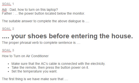 Contoh Soal Complete Sentence Studi Indonesia
