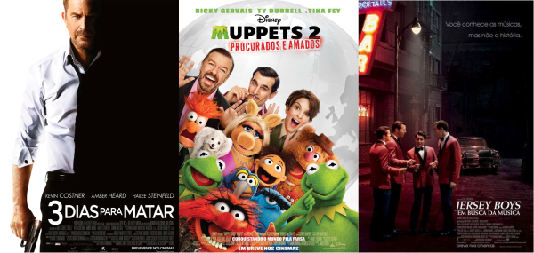 Estreias da semana (26/06): Muppets 2: Procurados e Amados, 3 Dias para Matar, Jersey Boys e Amazônia