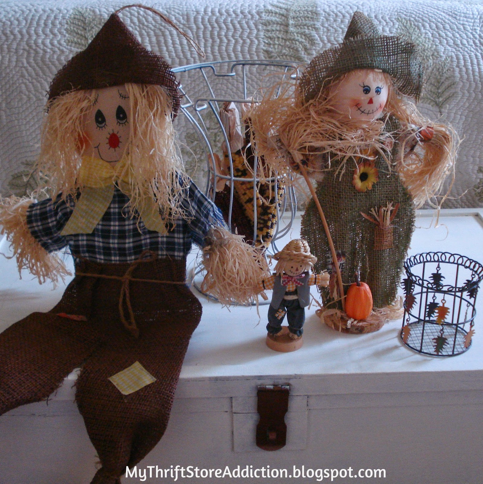 Thrift store scarecrows