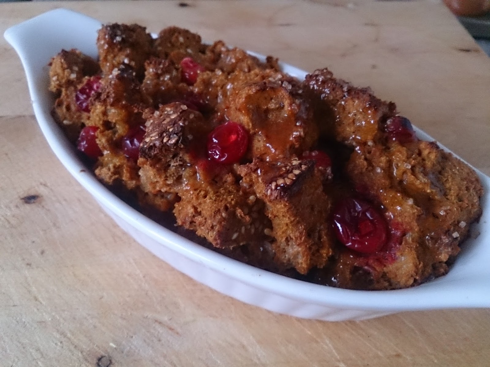 Suzanne's Kitchen Baked pumpkin cranberry French toast/bread pudding