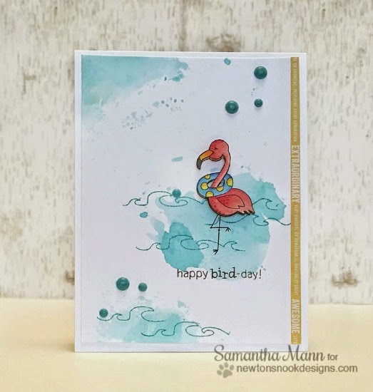 Happy Bird-Day Card by Samantha Mann | Flirty Flamingos stamp set by Newton's Nook Designs