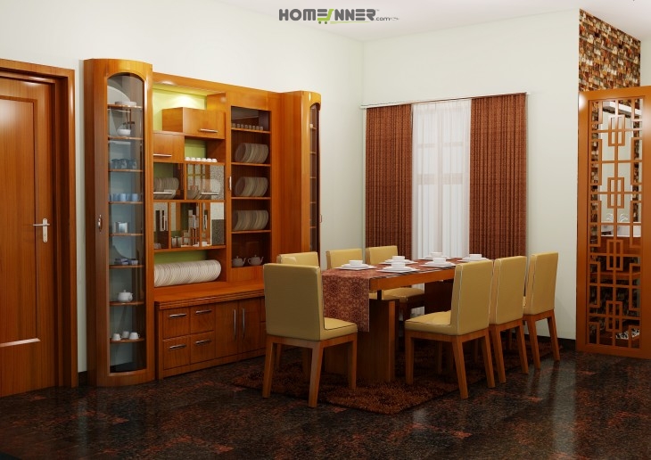Attractive Dining Room With Shelve Design By Vineeth Attractive Dining Room With Shelve Design By Vineeth
