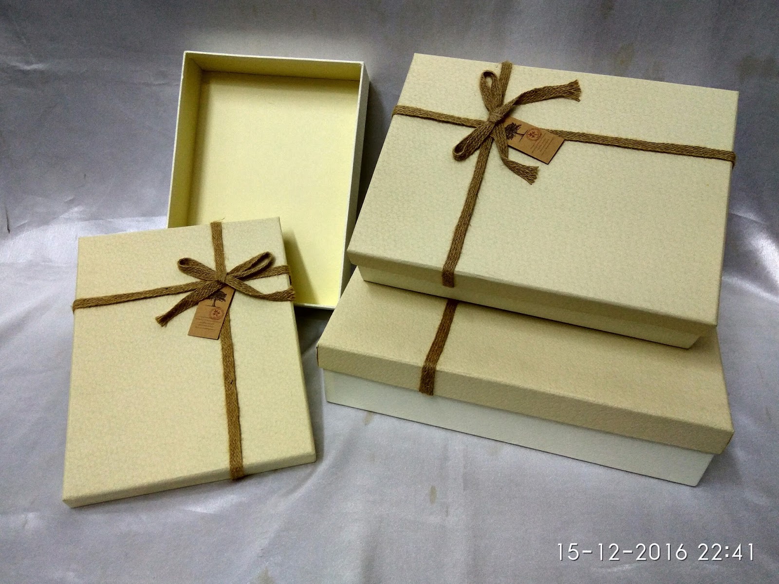 Singapore Gift Boxes Natural Beige rectangular boxes for A4 sizes books and frames