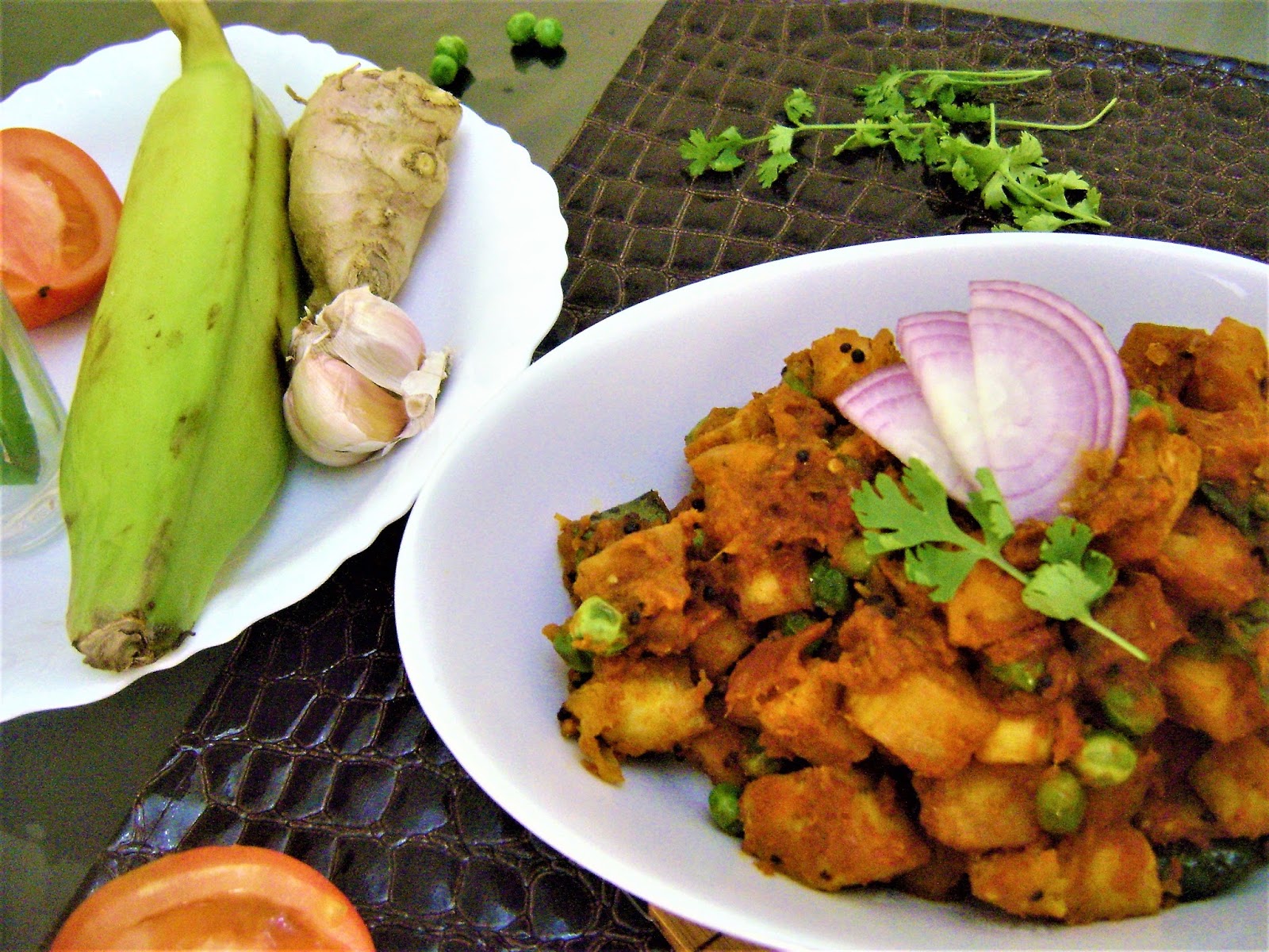 Bethica's Kitchen Flavours Raw Banana Curry with Green Peas (A