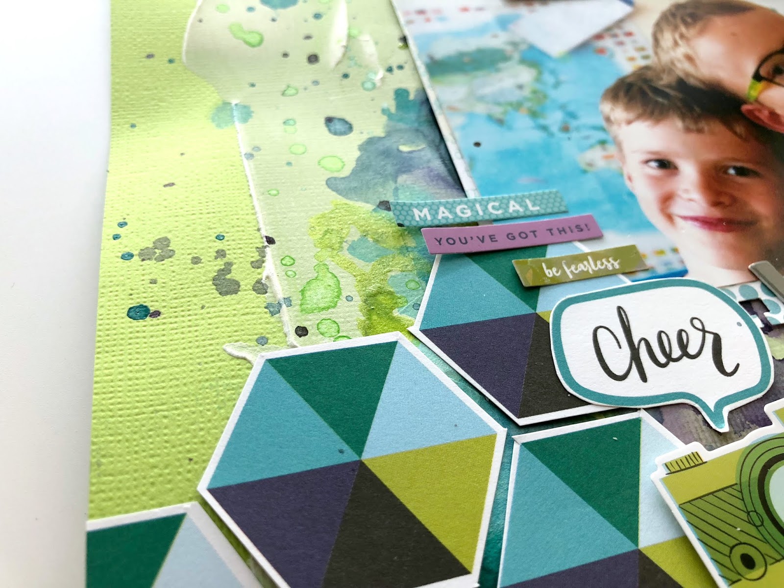 Shimmerz Paints "You are the cutest" Scrapbooking Layout Simone