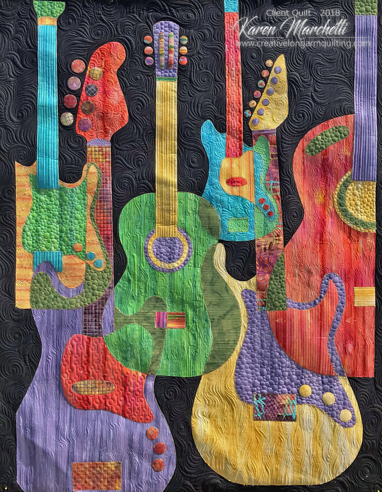 Creative Longarm Quilting by Karen Marchetti Kathryn's Groovy Guitars