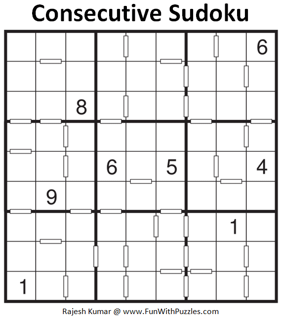 Consecutive Sudoku Puzzle (Fun With Sudoku 399)
