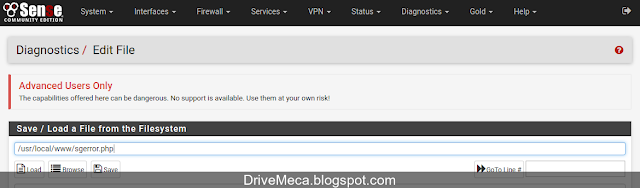 DriveMeca personalizando la pagina de error de SquidGuard en pfSense