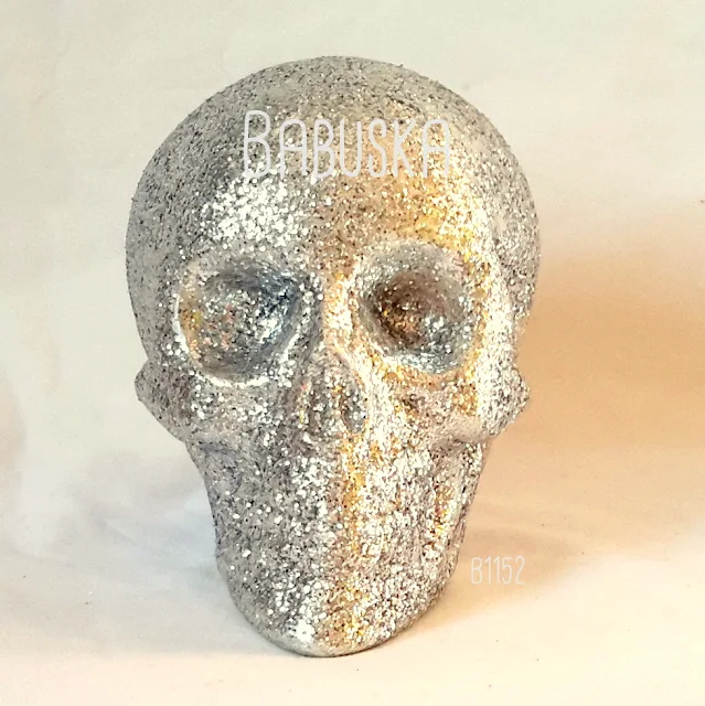 Calavera cubierta con glitter (no se sale). B1152