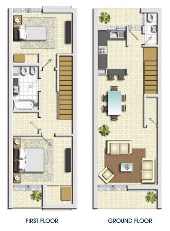 Desain denah rumah minimalis dengan lebar 6 meter