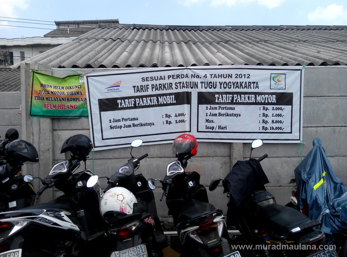 Harga Tarif Parkir Motor Inap Stasiun Tugu Jogja Murad Maulana