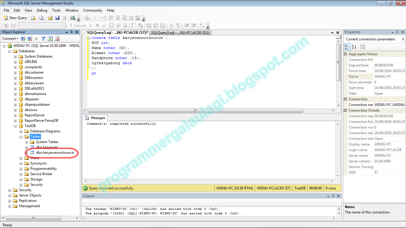 Belajar SQL Server : Dasar - Dasar SQL Server ~ Programmer Galau Lagi