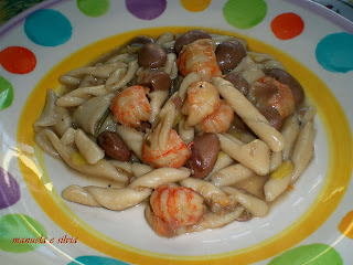 strozzapreti risottati con borlotti e scampi