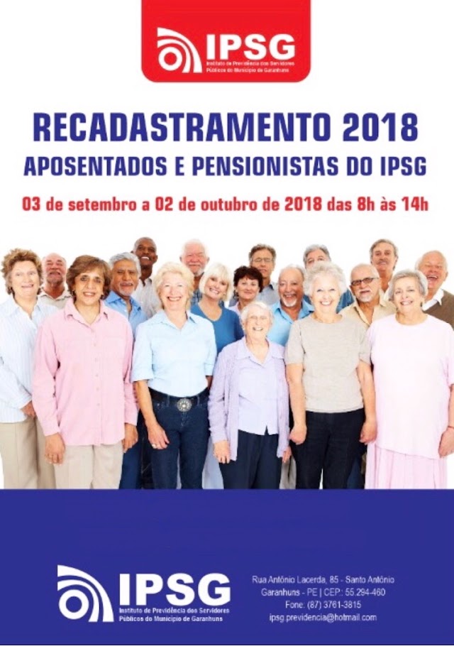 Recadastramento para aposentados e pensionistas inicia segunda (03)