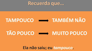 PORTUGUÉS: DIFERENCIAS ENTRE "TAMPOUCO", "TÃO POUCO" y "NEM TAMPOUCO"