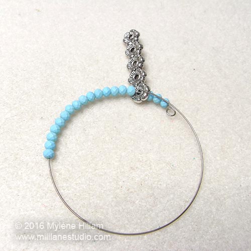 Continuing with the stringing pattern for the Blue Lake beads