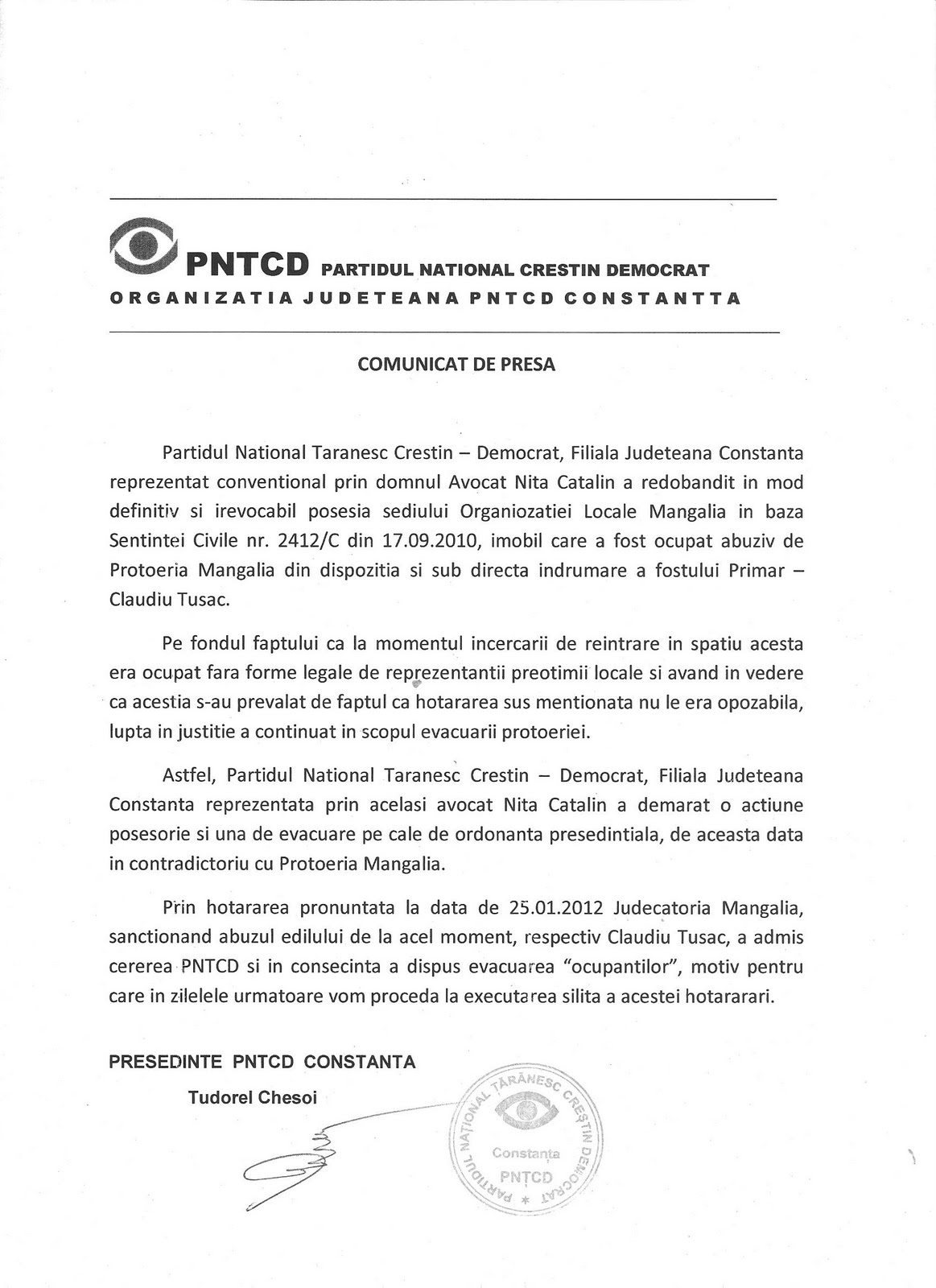 Comunicate de presa - PNTCD Constanta