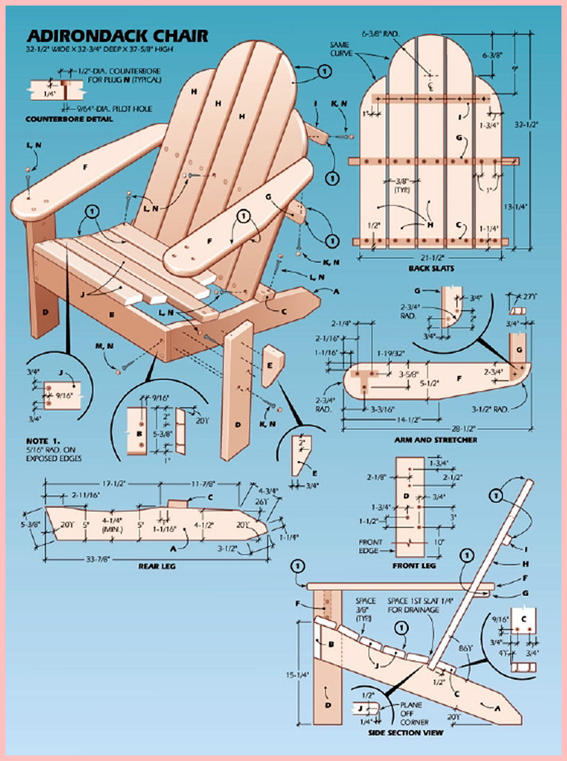 Adirondack chair plans with templates